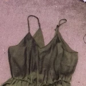 Silky dark green jumpsuit